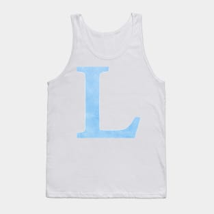 The Letter L Blue Metallic Design Tank Top